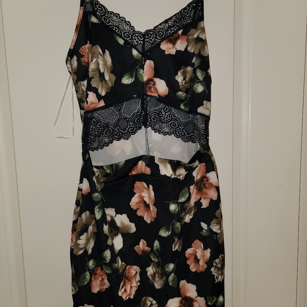 Haute Fox Plus Sized Mini Dress with open midriff NWT